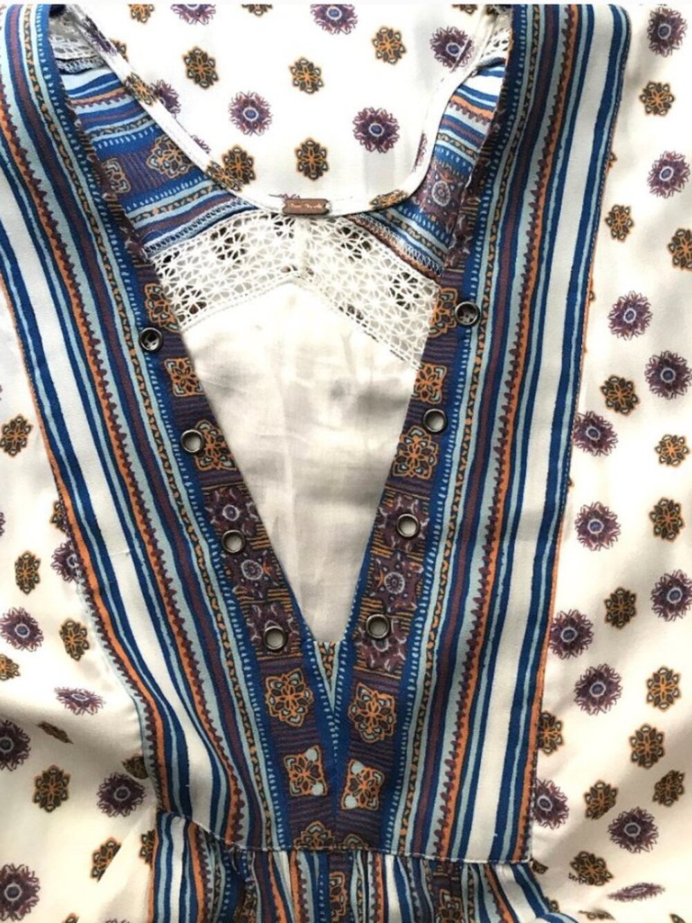 Free people Blossom sleeves lace up dress size M - Picture 7 of 11
